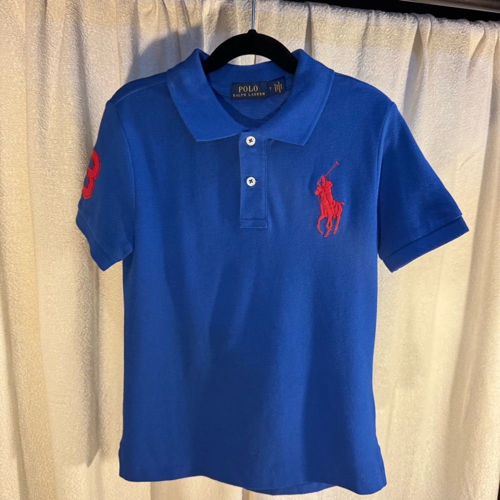 Ralph Lauren Boy’s Navy Polo with Yellow Accents